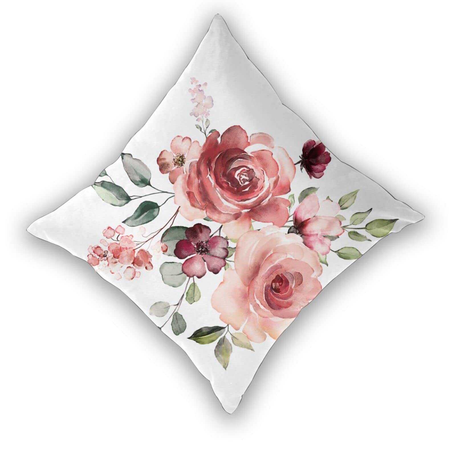 Amazon.co.jp: クッションカバー 2点セット 薔薇 バラ 花 水彩画